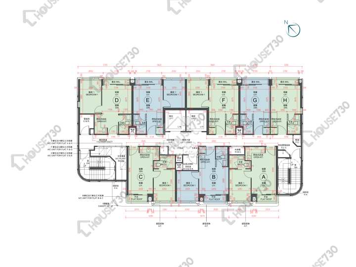 The Henley 平面圖 The Henley 1期 低座 C座 1樓 樓層平面圖 - House730