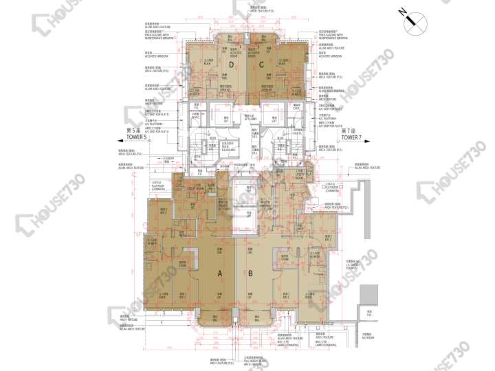 天瀧 平面圖 天瀧 6座 2樓 樓層平面圖 - House730