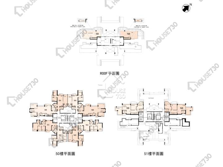 名城 平面圖 名城 2期 盛薈 2座 50樓 樓層平面圖 - House730