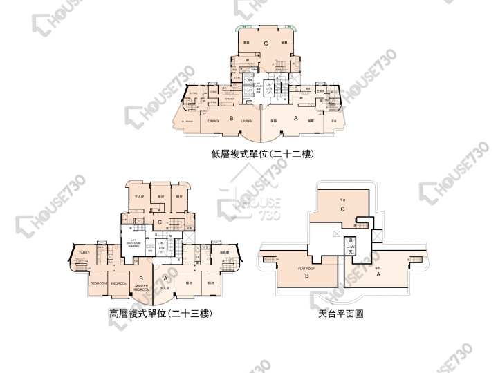 帝庭園 平面圖 帝庭園 3座 22-23樓 樓層平面圖 - House730