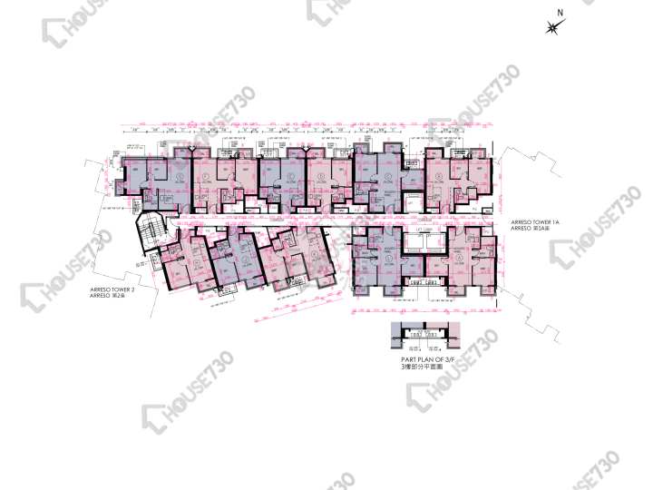 Novo Land 平面圖 Novo Land 2B期 Arreso 1B座 3,5-11,12樓 樓層平面圖 - House730