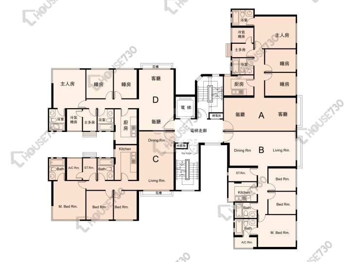 金閣豪園 平面圖 金閣豪園 1座 1-3,5樓 樓層平面圖 - House730