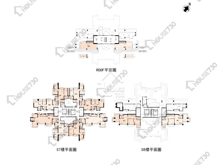 名城 平面圖 名城 3期 盛世 3座 57樓 樓層平面圖 - House730