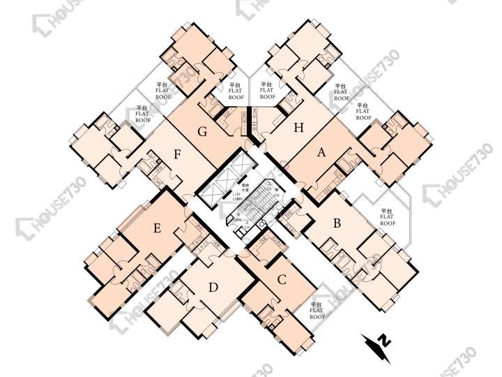 海峯園 平面圖 海峯園 1座(高峯閣) 3樓 樓層平面圖 - House730