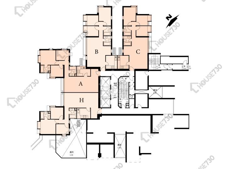 海峯園 平面圖 海峯園 3座(南峯閣) 5樓 樓層平面圖 - House730