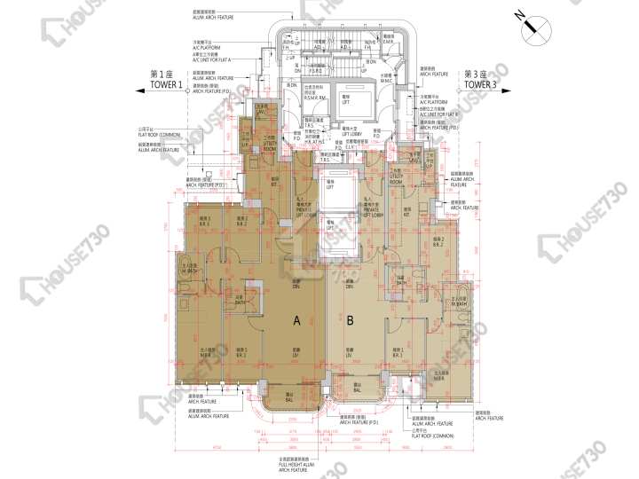 天瀧 平面圖 天瀧 2座 2樓 樓層平面圖 - House730