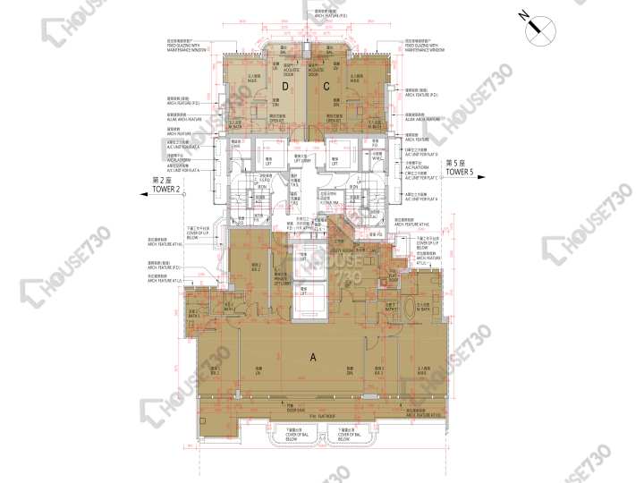 天瀧 平面圖 天瀧 3座 33樓 樓層平面圖 - House730