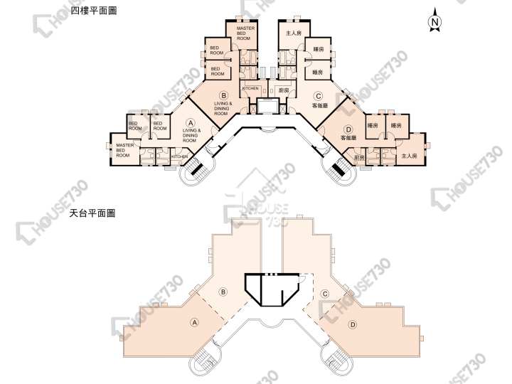 龍珠島花園 平面圖 龍珠島花園 7座 4樓 樓層平面圖 - House730