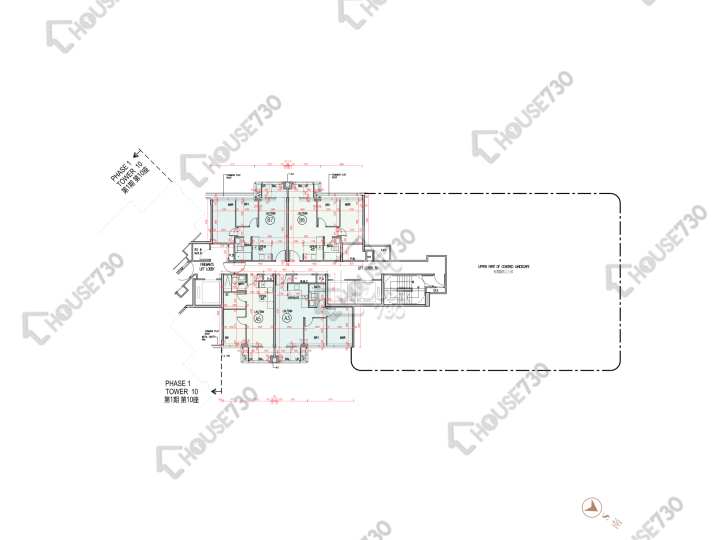 柏瓏 平面圖 柏瓏 1B期 柏瓏 II 9座 1樓 樓層平面圖 - House730