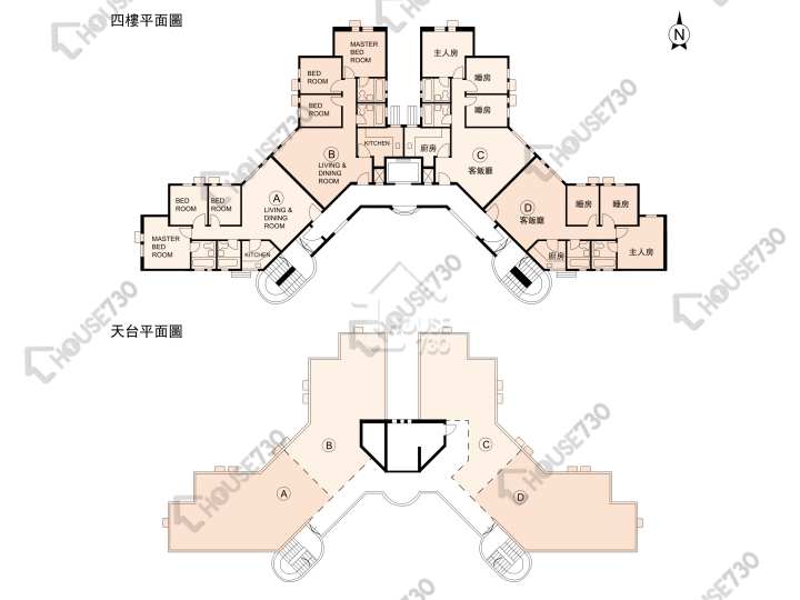 龍珠島花園 平面圖 龍珠島花園 9座 4樓 樓層平面圖 - House730