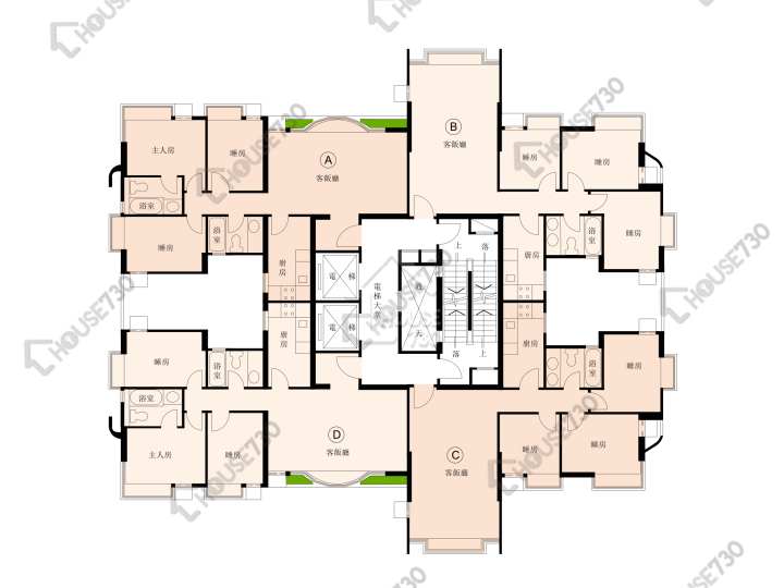 瑜翠園 平面圖 瑜翠園 6座 1-14樓 樓層平面圖 - House730