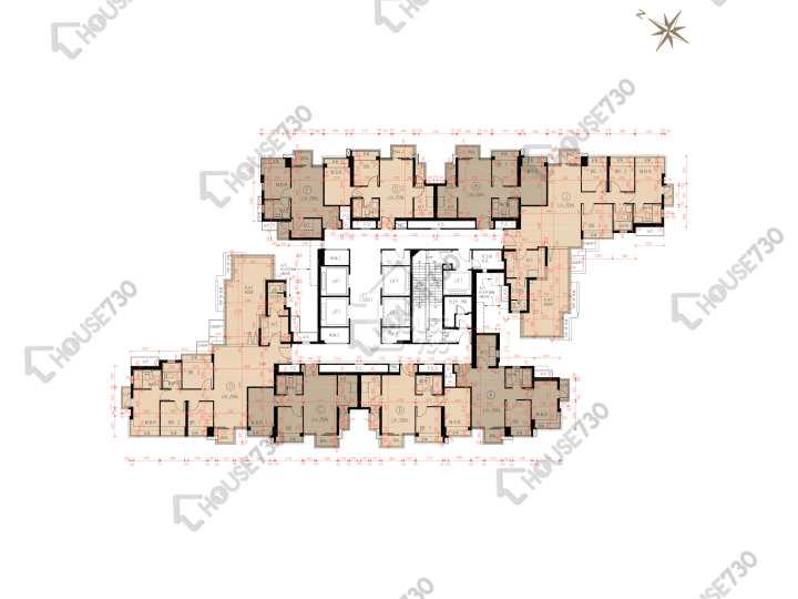 瓏門 平面圖 瓏門 2期 6座 45樓 樓層平面圖 - House730