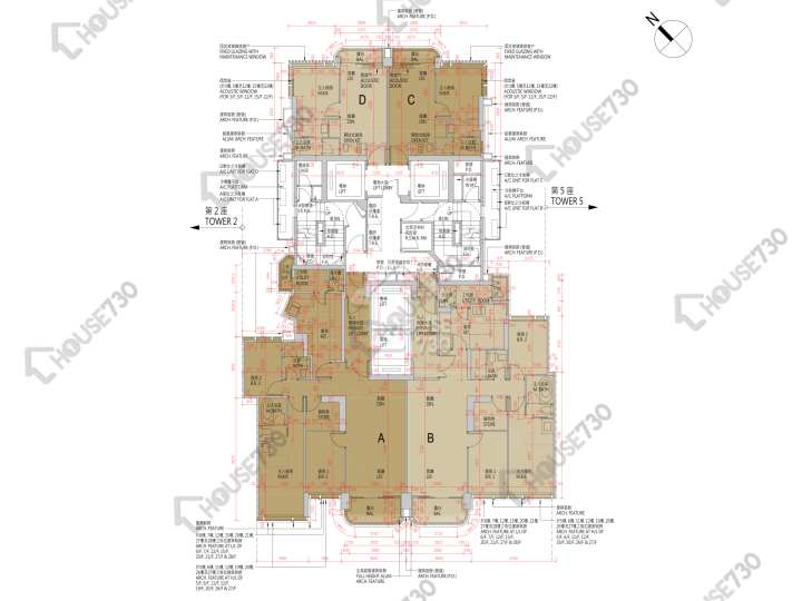 天瀧 平面圖 天瀧 3座 3,5-12,15-23,25-31,32樓 樓層平面圖 - House730