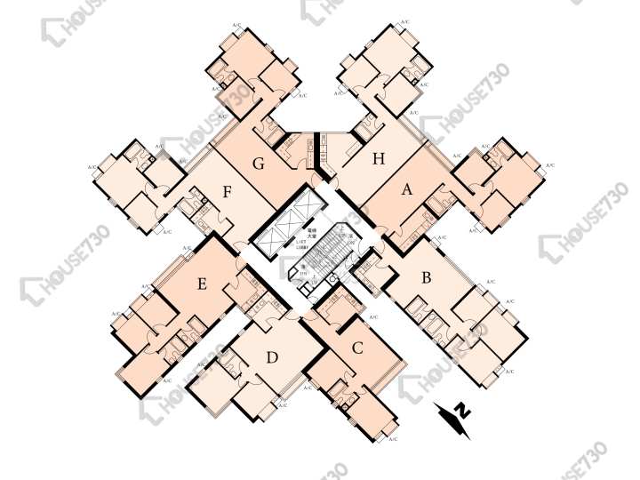 海峯園 平面圖 海峯園 1座(高峯閣) 4-41樓 樓層平面圖 - House730