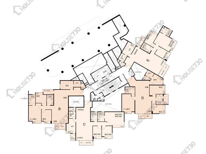 畢架山一號 平面圖 畢架山一號 1期 1座 1樓 樓層平面圖 - House730