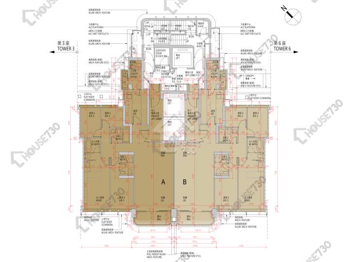 天瀧 平面圖 天瀧 5座 2樓 樓層平面圖 - House730