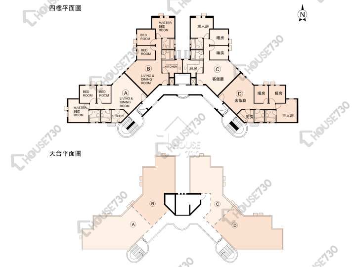 龍珠島花園 平面圖 龍珠島花園 6座 4樓 樓層平面圖 - House730
