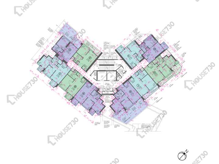 蝶翠峰 平面圖 蝶翠峰 5期 尚悅‧嶺 2座 1樓 樓層平面圖 - House730