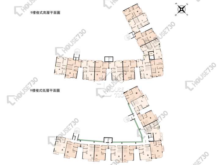 愛琴灣 平面圖 愛琴灣 多層大廈 9樓 樓層平面圖 - House730