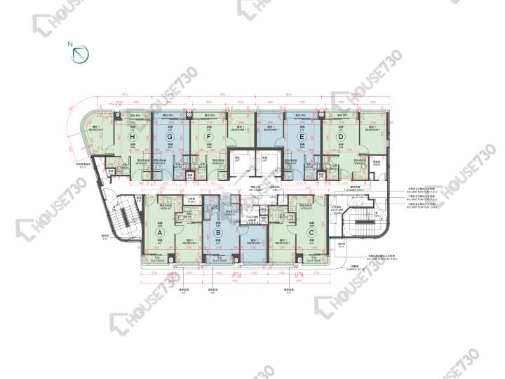 The Henley 平面圖 The Henley 1期 低座 D座 1樓 樓層平面圖 - House730