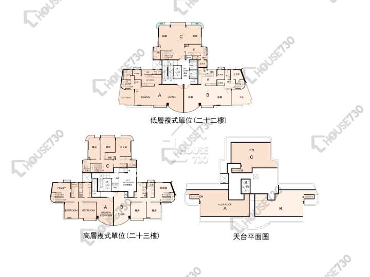 帝庭園 平面圖 帝庭園 5座 22-23樓 樓層平面圖 - House730