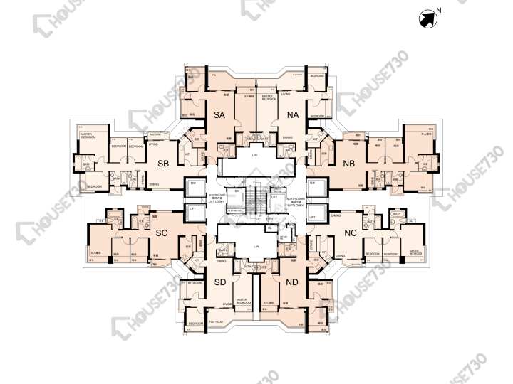名城 平面圖 名城 2期 盛薈 2座 2樓 樓層平面圖 - House730