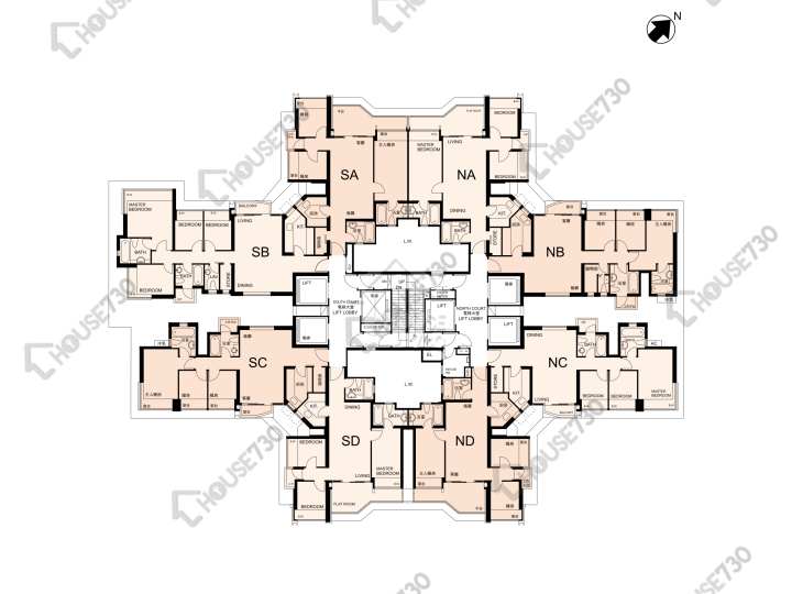 名城 平面圖 名城 2期 盛薈 5座 2樓 樓層平面圖 - House730