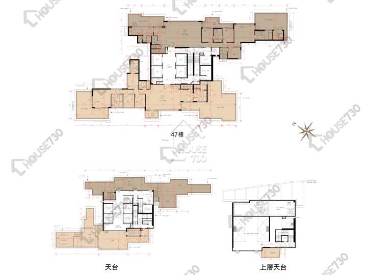 瓏門 平面圖 瓏門 2期 6座 47樓 樓層平面圖 - House730