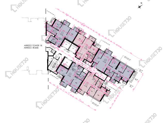 Novo Land 平面圖 Novo Land 2B期 Arreso 1A座 15-23,25-27,28樓 樓層平面圖 - House730