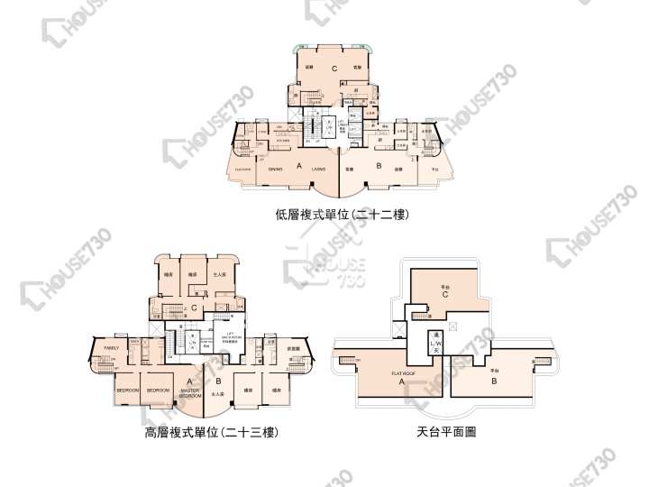 帝庭園 平面圖 帝庭園 6座 22-23樓 樓層平面圖 - House730