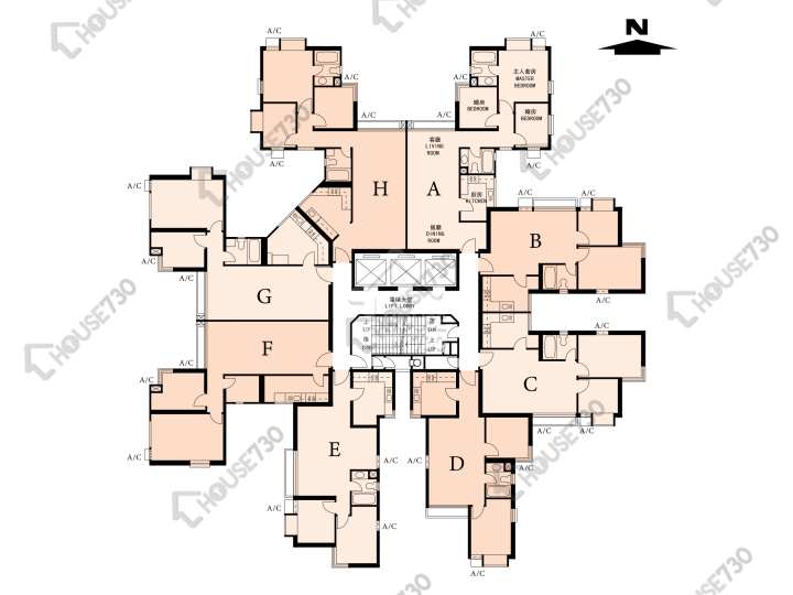 海峯園 平面圖 海峯園 2座(崇峯閣) 6-20樓 樓層平面圖 - House730