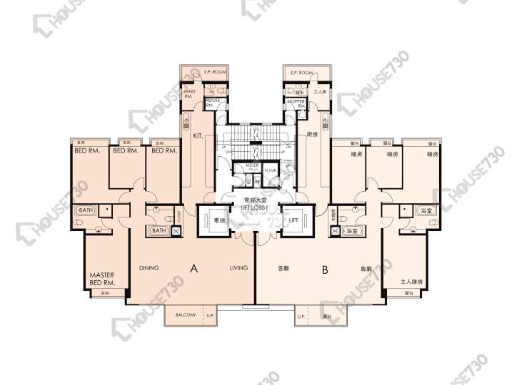 畢架山一號 平面圖 畢架山一號 4期 15座 2-3,5-10,11樓 樓層平面圖 - House730