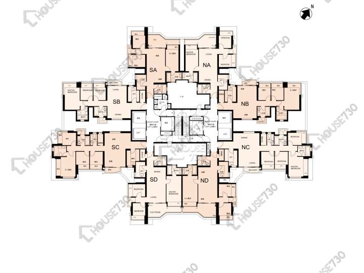名城 平面圖 名城 3期 盛世 2座 2樓 樓層平面圖 - House730