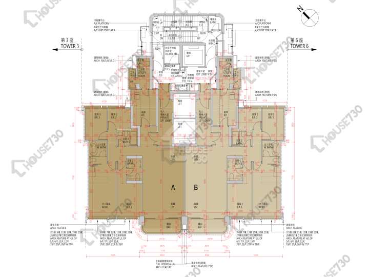 天瀧 平面圖 天瀧 5座 3,5-12,15-23,25-31,32樓 樓層平面圖 - House730