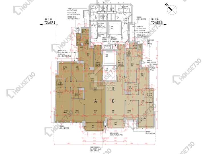 天瀧 平面圖 天瀧 2座 33樓 樓層平面圖 - House730