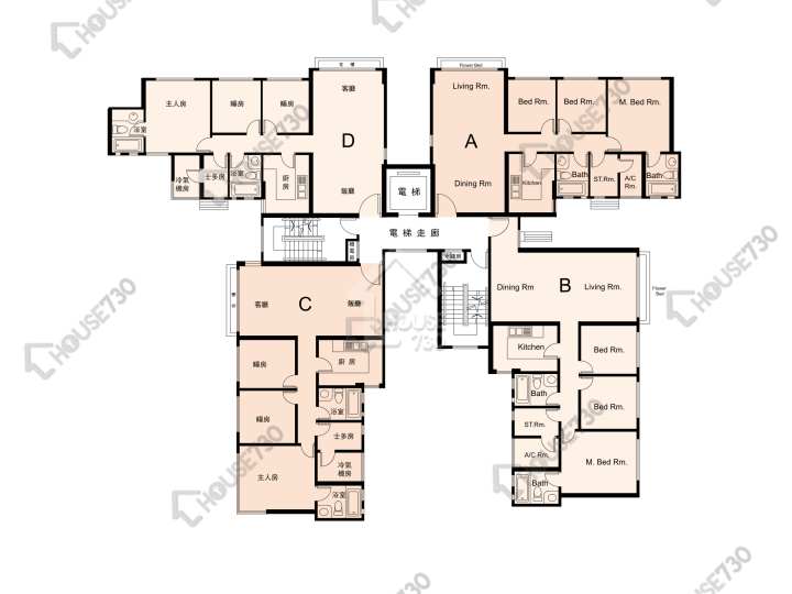 金閣豪園 平面圖 金閣豪園 9座 1-3,5樓 樓層平面圖 - House730