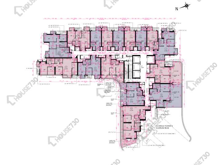 Novo Land 平面圖 Novo Land 1A期 Elverum 1座 5樓 樓層平面圖 - House730