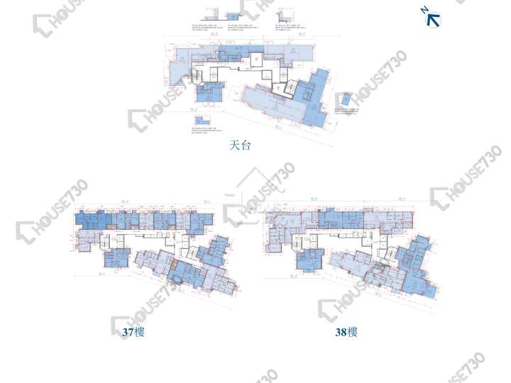 港島南岸 平面圖 港島南岸 2期 揚海 2座 (2A) 37-38樓 樓層平面圖 - House730