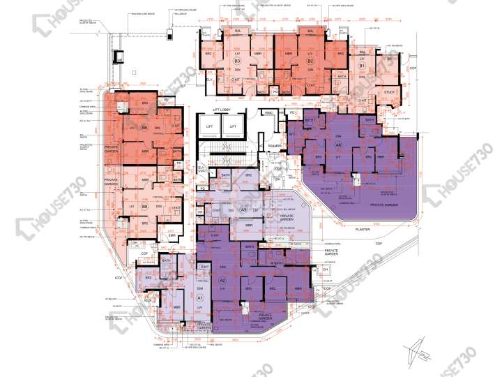 Silicon Hill 平面圖 Silicon Hill 1期 翠景閣 第5座 1樓 樓層平面圖 - House730