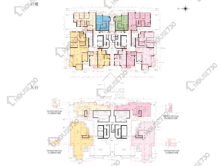 峻巒 平面圖 峻巒 3期 Park Yoho Bologna 8A座 17樓 樓層平面圖 - House730