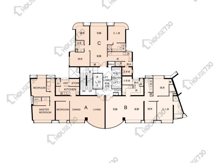 帝庭園 平面圖 帝庭園 1座 1-3,5-13,15-20,21樓 樓層平面圖 - House730
