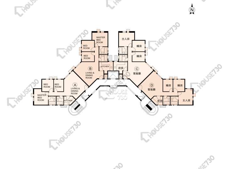 龍珠島花園 平面圖 龍珠島花園 8座 1-3樓 樓層平面圖 - House730
