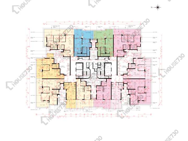 峻巒 平面圖 峻巒 3期 Park Yoho Bologna 8A座 1樓 樓層平面圖 - House730