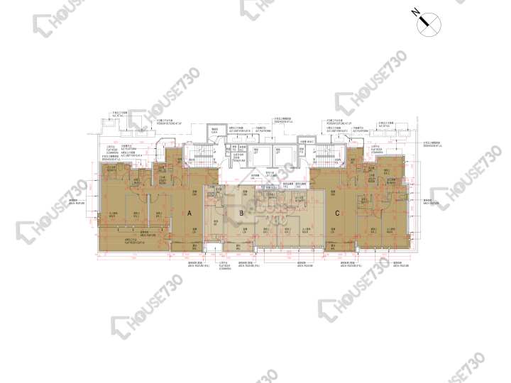天瀧 平面圖 天瀧 Harbour Mansion 3樓 樓層平面圖 - House730