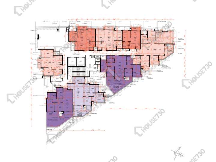 Silicon Hill 平面圖 Silicon Hill 1期 翠景閣 第1座 1樓 樓層平面圖 - House730