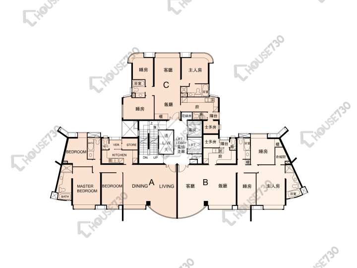 帝庭園 平面圖 帝庭園 6座 1-3,5-13,15-20,21樓 樓層平面圖 - House730