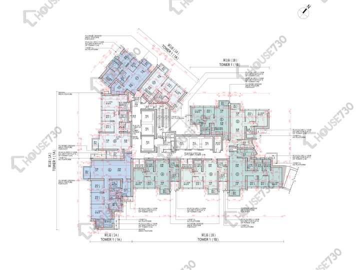 日出康城 平面圖 日出康城 9期C Ocean Marini 1座 (1A) 48-53,55-56,57樓 樓層平面圖 - House730