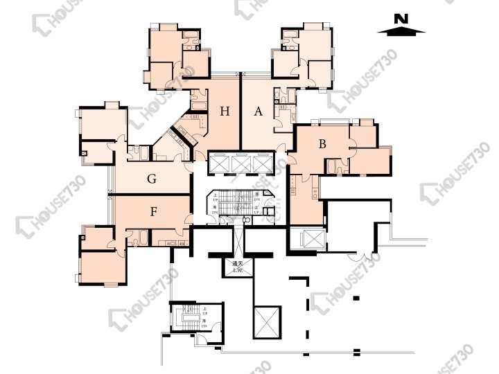 海峯園 平面圖 海峯園 2座(崇峯閣) 3-4樓 樓層平面圖 - House730