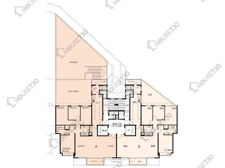 畢架山一號 平面圖 畢架山一號 4期 19座 1樓 樓層平面圖 - House730