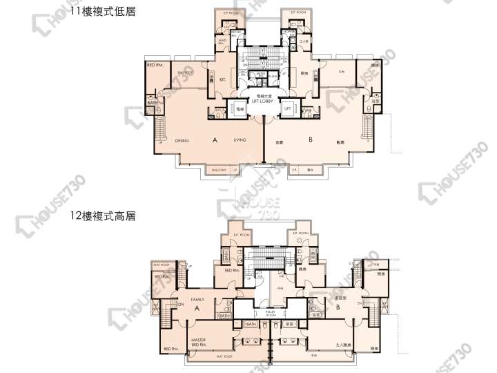 畢架山一號 平面圖 畢架山一號 4期 18座 11樓 樓層平面圖 - House730